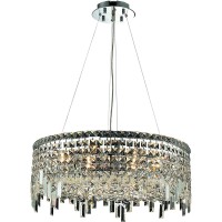 Elegant Lighting 2031D24C-Rc 24 Dia X 75 H In Maxim Collection Hanging Fixture - Royal Cut- Chrome Finish