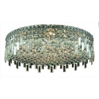 Elegant Lighting 2031F24C-Rc 24 Dia X 55 H In Maxim Collection Flush Mount - Royal Cut- Chrome Finish