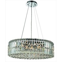 Elegant Lighting 2030D24C-Rc 24 Dia X 75 H In Maxim Collection Hanging Fixture - Royal Cut- Chrome Finish