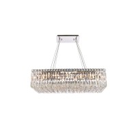 Elegant Lighting 2034D28C-Rc 28 L X 14 W X 75 H In Maxim Collection Hanging Fixture - Royal Cut- Chrome Finish