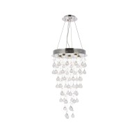 Elegant Lighting 2006D18C-Rc 18 D X 32 In Galaxy Collection Hanging Fixture - Royal Cut- Chrome