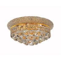 Elegant Lighting 1800F14G-Rc 14 D X 8 In Primo Collection Flush Mount - Royal Cut- Gold