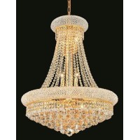 Elegant Lighting 1800D24G-Rc 24 D X 32 In Primo Collection Hanging Fixture - Royal Cut Gold