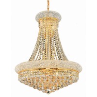 Elegant Lighting 1800D24G-Rc 24 D X 32 In Primo Collection Hanging Fixture - Royal Cut Gold