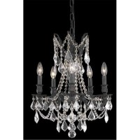 Elegant Lighting 9205D18Db-Gt-Rc 18 Dia X 19 H In Rosalia Collection Hanging Fixture - Dark Bronze Finish- Royal Cut