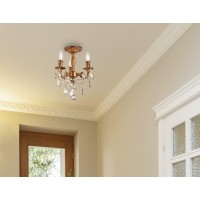 Elegant Lighting 9203F13Db-Gt-Rc 13 Dia X 14 H In Rosalia Collection Flush Mount - Dark Bronze Finish Royal Cut