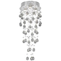 Elegant Lighting 2006F12C-Rc 12 D X 30 In Galaxy Collection Flush Mount - Royal Cut- Chrome