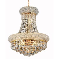 Elegant Lighting 1800D16G-Rc 16 D X 20 In Primo Collection Hanging Fixture - Royal Cut- Gold