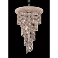 Elegant Lighting 1801Sr16C-Rc 16 D X 26 In Spiral Collection No Neck Hanging Fixture - Royal Cut- Chrome