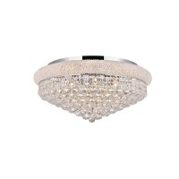 Elegant Lighting 1800F28C-Rc 28 D X 13 In Primo Collection Flush Mount - Royal Cut- Chrome