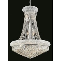 Elegant Lighting 1800D28C-Rc 28 D X 36 In Primo Collection Hanging Fixture - Royal Cut- Chrome