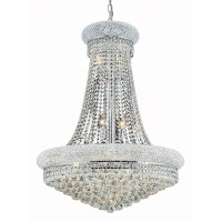 Elegant Lighting 1800D28C-Rc 28 D X 36 In Primo Collection Hanging Fixture - Royal Cut- Chrome