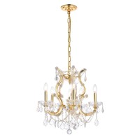 Elegant Lighting 2800D20G-Rc 20 Dia X 25 H In Maria Theresa Collection Hanging Fixture - Royal Cut Gold Finish