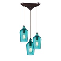 Hammered Glass Configurable Multi Pendant - Oil Rubbed Bronze