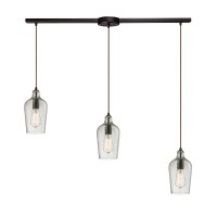 Hammered Glass Configurable Multi Pendant - Oil Rubbed Bronze