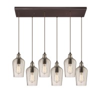 Hammered Glass Configurable Multi Pendant - Oil Rubbed Bronze