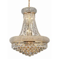 Elegant Lighting 1800D20G-Rc 20 D X 26 In Primo Collection Hanging Fixture - Royal Cut- Gold