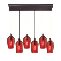 Hammered Glass Configurable Multi Pendant - Oil Rubbed Bronze