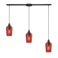 Hammered Glass Configurable Multi Pendant - Oil Rubbed Bronze