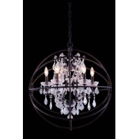 Elegant Lighting 1130D25Db-Rc 25 Dia X 275 H In Geneva Pendent Lamp - Dark Bronze Royal Cut Crystals