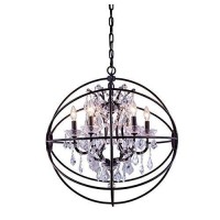 Elegant Lighting 1130D25Db-Rc 25 Dia X 275 H In Geneva Pendent Lamp - Dark Bronze Royal Cut Crystals