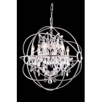 Elegant Lighting 1130D25Pn-Rc 25 Dia X 275 H In Geneva Pendent Lamp - Polished Nickel- Royal Cut Crystals