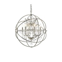 Elegant Lighting 1130D25Pn-Rc 25 Dia X 275 H In Geneva Pendent Lamp - Polished Nickel- Royal Cut Crystals