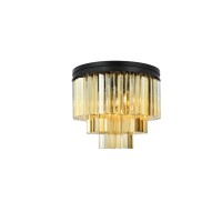 Elegant Lighting 1201F20Mb-Gt-Rc 20 Dia X 16 H In Sydney Flush Mount - Mocha Brown- Royal Cut Golden Teak Crystals