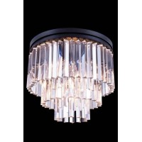 Elegant Lighting 1201F20Mb-Rc 20 Dia X 16 H In Sydney Flush Mount - Mocha Brown- Royal Cut Crystals