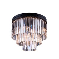 Elegant Lighting 1201F20Mb-Rc 20 Dia X 16 H In Sydney Flush Mount - Mocha Brown- Royal Cut Crystals