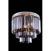 Elegant Lighting 1201F20Pn-Ss-Rc 20 Dia X 16 H In Sydney Flush Mount - Polished Nickel- Royal Cut Silver Shade Crystals