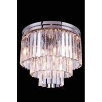 Elegant Lighting 1201F20Pn-Rc 20 Dia X 16 H In Sydney Flush Mount - Polished Nickel- Royal Cut Crystals