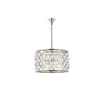 Elegant Lighting 1204D20Pn-Rc 20 Dia X 13 H In Madison Pendent Lamp - Polished Nickel- Royal Cut Crystals