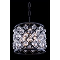 Elegant Lighting 1206D14Mb-Rc 14 Dia X 13 H In Madison Pendent Lamp - Mocha Brown- Royal Cut Crystals