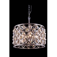 Elegant Lighting 1206D20Pn-Gt-Rc 20 Dia X 13 H In Madison Pendent Lamp - Polished Nickel- Royal Cut Golden Teak Crystals