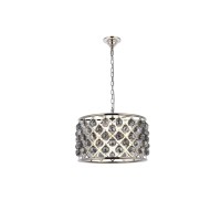 Elegant Lighting 1206D20Pn-Ss-Rc 20 Dia X 13 H In Madison Pendent Lamp - Polished Nickel- Royal Cut Silver Shade Crystals