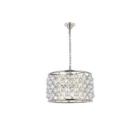 Elegant Lighting 1206D20Pn-Rc 20 Dia X 13 H In Madison Pendent Lamp - Polished Nickel, Royal Cut Crystals