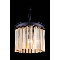 Elegant Lighting 1208D12Mb-Gt-Rc 12 Dia X 13 H In Sydney Pendent Lamp - Mocha Brown, Royal Cut Golden Teak Crystals