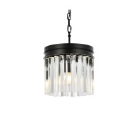 Elegant Lighting 1208D12Mb-Rc 12 Dia X 13 H In Sydney Pendent Lamp - Mocha Brown, Royal Cut Crystals