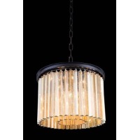 Elegant Lighting 1208D20Mb-Gt-Rc 20 Dia X 135 H In Sydney Pendent Lamp - Mocha Brown- Royal Cut Golden Teak Crystals