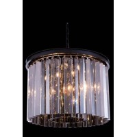 Elegant Lighting 1208D20Mb-Ss-Rc 20 Dia X 135 H In Sydney Pendent Lamp - Mocha Brown- Royal Cut Silver Shade Crystals