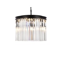 Elegant Lighting 1208D20Mb-Rc 20 Dia X 135 H In Sydney Pendent Lamp - Mocha Brown- Royal Cut Crystals