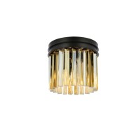 Elegant Lighting 1208F12Mb-Gt-Rc 12 Dia X 13 H In Sydney Flush Mount - Mocha Brown, Royal Cut Golden Teak Crystals