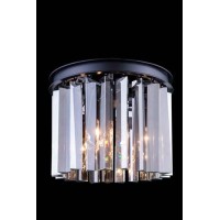 Elegant Lighting 1208F12Mb-Ss-Rc 12 Dia X 13 H In Sydney Flush Mount - Mocha Brown, Royal Cut Silver Shade Crystals