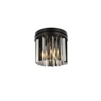 Elegant Lighting 1208F12Mb-Ss-Rc 12 Dia X 13 H In Sydney Flush Mount - Mocha Brown, Royal Cut Silver Shade Crystals