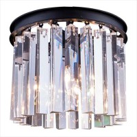 Elegant Lighting 1208F12Mb-Rc 12 Dia X 13 H In Sydney Flush Mount - Mocha Brown, Royal Cut Crystals