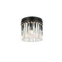 Elegant Lighting 1208F12Mb-Rc 12 Dia X 13 H In Sydney Flush Mount - Mocha Brown, Royal Cut Crystals