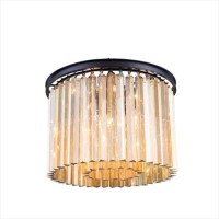 Elegant Lighting 1208F20Mb-Gt-Rc 20 Dia X 135 H In Sydney Flush Mount - Mocha Brown- Royal Cut Golden Teak Crystals