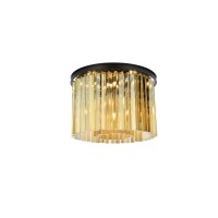 Elegant Lighting 1208F20Mb-Gt-Rc 20 Dia X 135 H In Sydney Flush Mount - Mocha Brown- Royal Cut Golden Teak Crystals