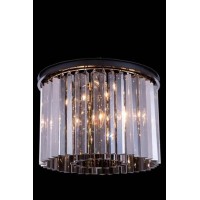 Elegant Lighting 1208F20Mb-Ss-Rc 20 Dia X 135 H In Sydney Flush Mount - Mocha Brown- Royal Cut Silver Shade Crystals